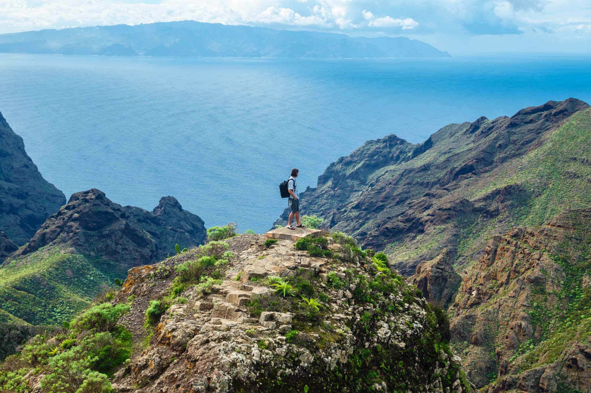 Mountain landscape in Madeira for outdoor adventure