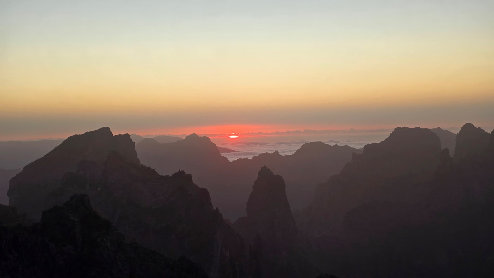 Madeira mountain sunset landscape
